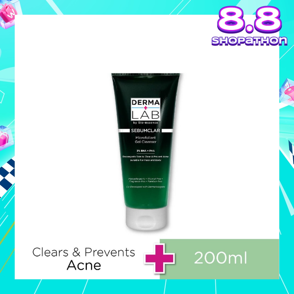 Sebumclar Face & Body Microfoliant Gel Cleanser (2% BHA + pHA + Decongests Skin To Clear & Prevent Acne) 200ml