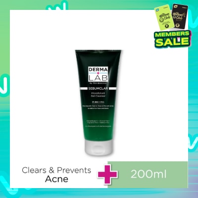 DERMA LAB Sebumclar Face & Body Microfoliant Gel Cleanser (2% BHA + pHA + Decongests Skin To Clear & Prevent Acne) 200ml