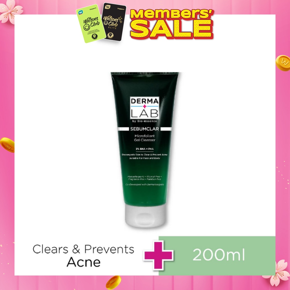 Sebumclar Face & Body Microfoliant Gel Cleanser (2% BHA + pHA + Decongests Skin To Clear & Prevent Acne) 200ml