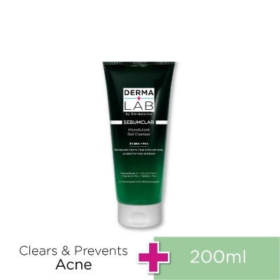 DERMA LAB Sebumclar Face & Body Microfoliant Gel Cleanser (2% BHA + pHA + Decongests Skin To Clear & Prevent Acne) 200ml