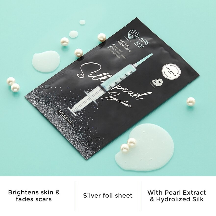 Silk Pearl Injection Mask With Pearl Extract & Hydrolized Silk (To Brightens Skin & Faded Scars) 1s