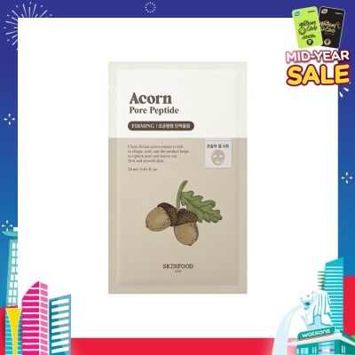 SKINFOOD Acorn Pore Peptide Firming Sheet Mask (To Tighten Pore, Anti Wrinkle & Skin Brightening) 1s