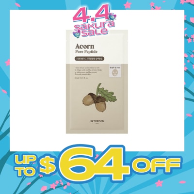 SKINFOOD - Acorn Pore Peptide Firming Sheet Mask (To Tighten Pore, Anti Wrinkle & Skin Brightening) 1s