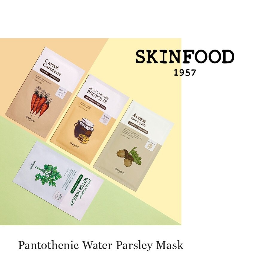 Pantothenic Water Parsley Clear Sheet Mask (To Hydrate, Cooling & Calms Sensitive Skin) 1s