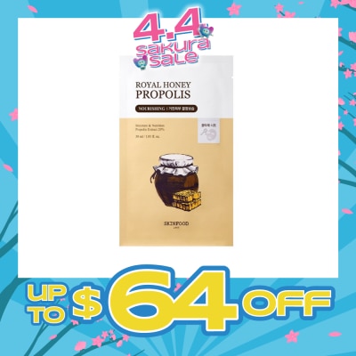 SKINFOOD - Royal Honey Propolis Nourishing Sheet Mask (To Hydrates Dull & Tired Skin) 1s (Expiry: Nov`2026)