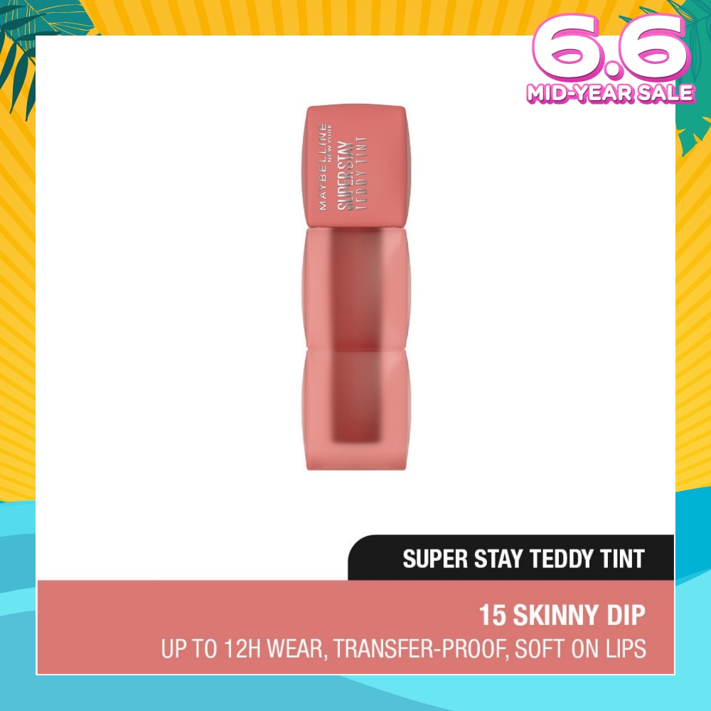 MAYBELLINE Super Stay Teddy Tint 15 Skinny Dip (Transferproof & Waterproof) 1s