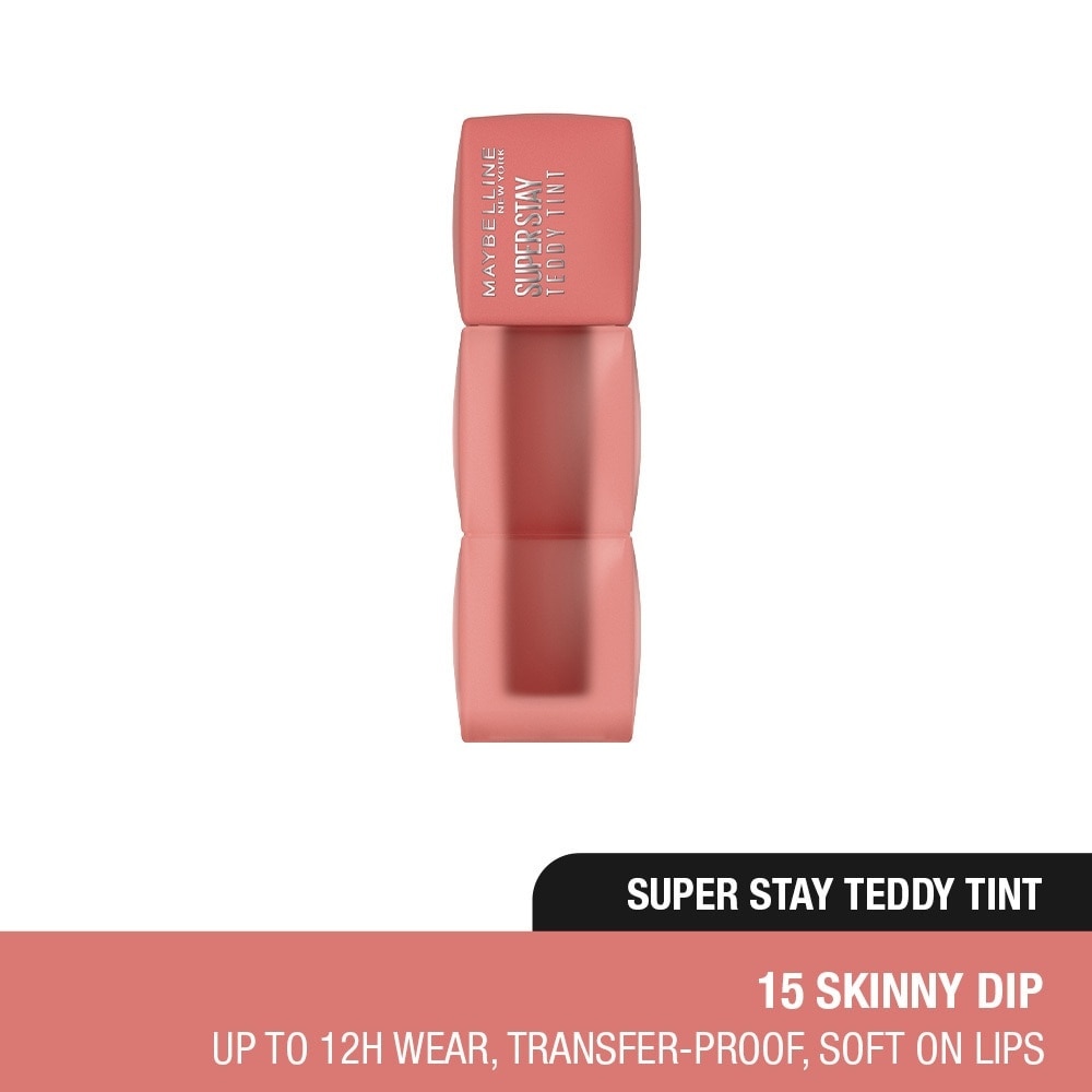 みや(^。^)~  lip shape push・ tanline MAYBELLINE Super Stay Teddy Tint 15 Skinny Dip (Transferproof