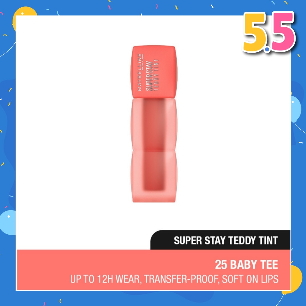 MAYBELLINE Super Stay Teddy Tint 25 Baby Tee (Transferproof & Waterproof) 1s