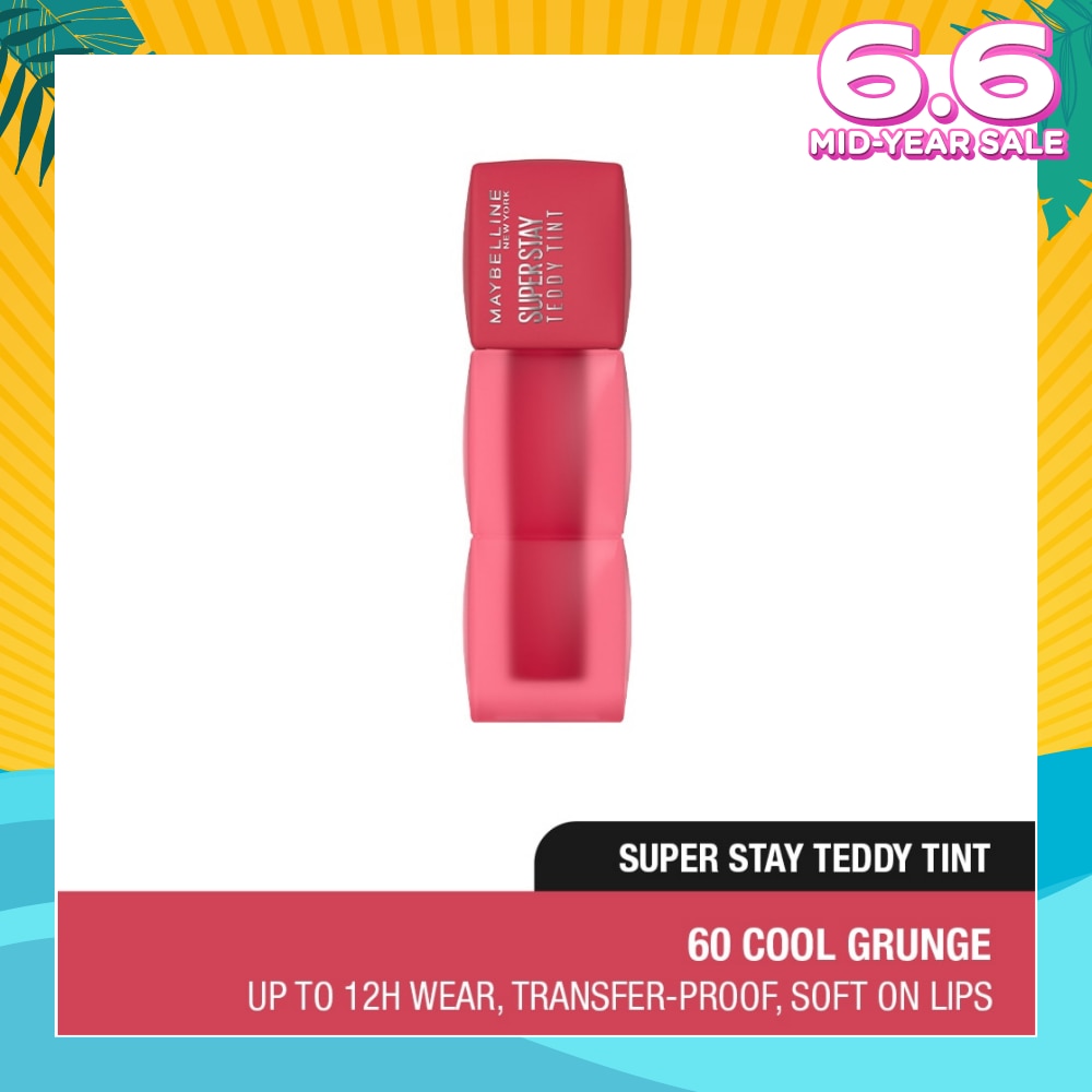 MAYBELLINE Super Stay Teddy Tint 60 Cool Grunge (Transferproof & Waterproof) 1s