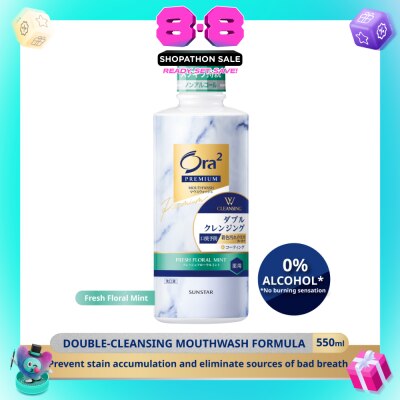ORA2 - Premium W Cleansing Fresh Floral Mint Mouthwash 550ml (Expiry: Apr`2027)