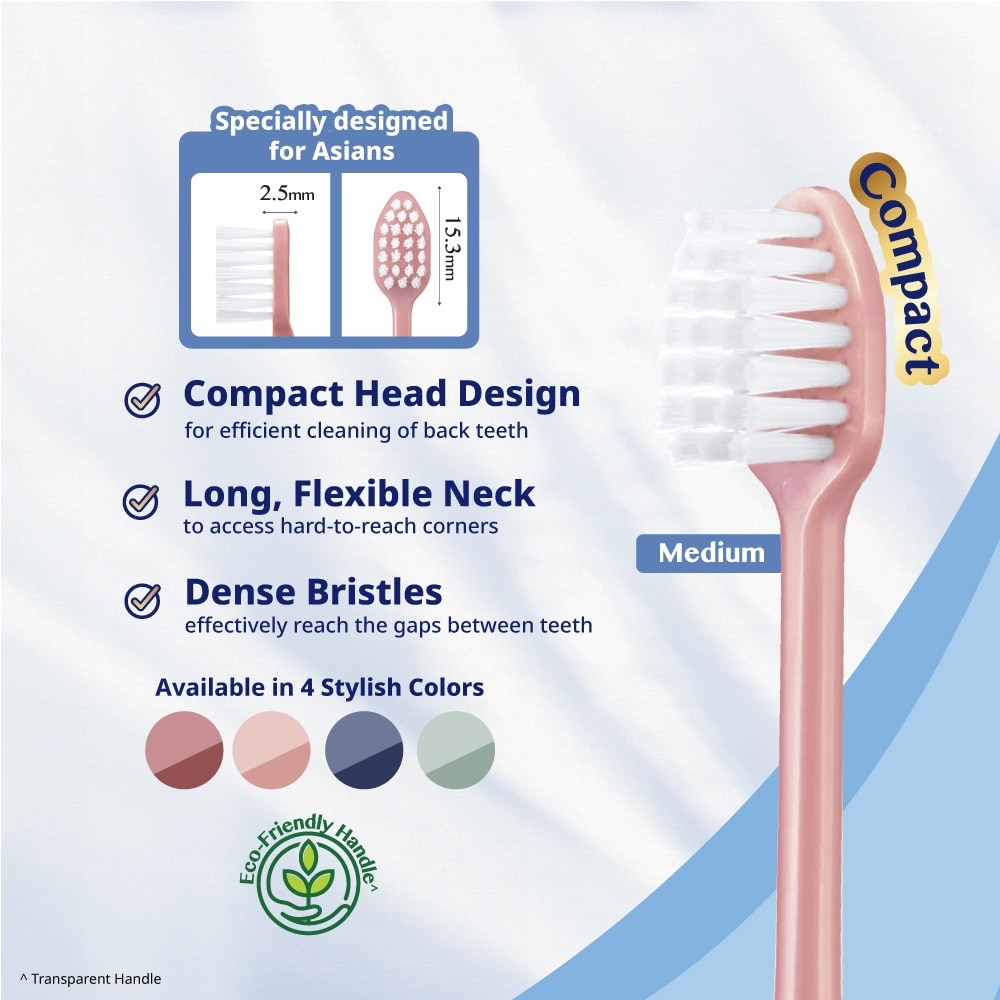 Premium Smooth Fit Toothbrush Compact Medium 1s
