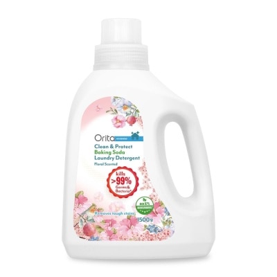 ORITA Clean & Protect Antibacterial Baking Soda Laundry Detergent Floral (Removes Tough Stains) 1500g x 6s (Per Carton)