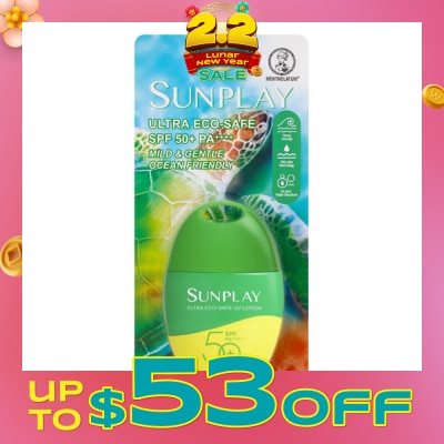 SUNPLAY Ultra Eco*safe UV Lotion SPF50 (Ocean Friendly + Superior Water & Sweat Resistance + Mild & Gentle) 35g