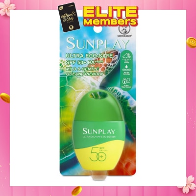 SUNPLAY Ultra Eco*safe UV Lotion SPF50 (Ocean Friendly + Superior Water & Sweat Resistance + Mild & Gentle) 35g