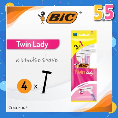 BIC Twin Lady Precise Shave (With Twin-Blade Shaver) 4s