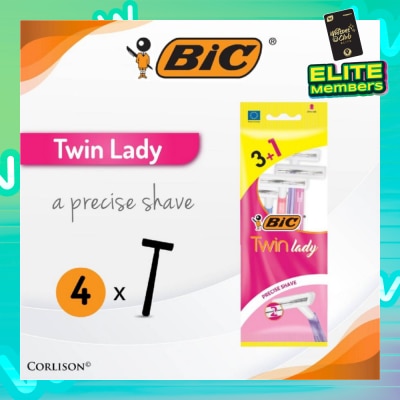 BIC Twin Lady Precise Shave (With Twin-Blade Shaver) 4s
