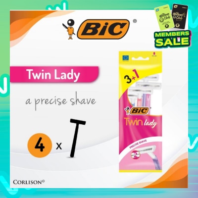 BIC Twin Lady Precise Shave (With Twin-Blade Shaver) 4s