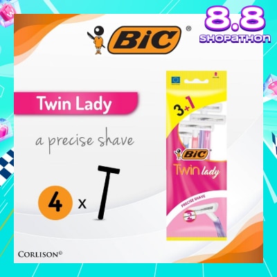 BIC Twin Lady Precise Shave (With Twin-Blade Shaver) 4s