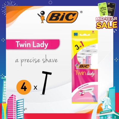 BIC Twin Lady Precise Shave (With Twin-Blade Shaver) 4s