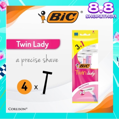 BIC Twin Lady Precise Shave (With Twin-Blade Shaver) 4s
