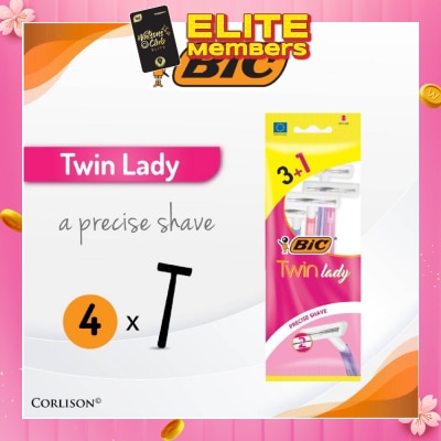 BIC Twin Lady Precise Shave (With Twin-Blade Shaver) 4s
