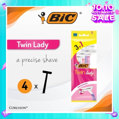 BIC Twin Lady Precise Shave (With Twin-Blade Shaver) 4s