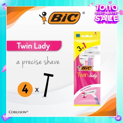 BIC Twin Lady Precise Shave (With Twin-Blade Shaver) 4s