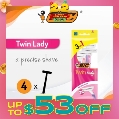 BIC Twin Lady Precise Shave (With Twin-Blade Shaver) 4s
