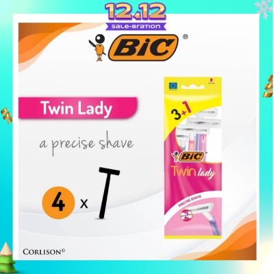 BIC Twin Lady Precise Shave (With Twin-Blade Shaver) 4s