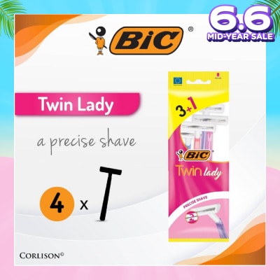 BIC Twin Lady Precise Shave (With Twin-Blade Shaver) 4s