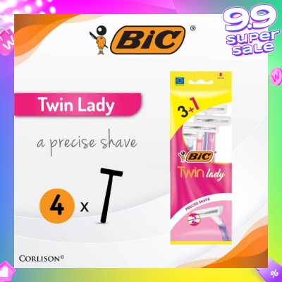 BIC Twin Lady Precise Shave (With Twin-Blade Shaver) 4s