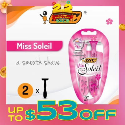BIC Miss Soleil A Smooth Shave (With Triple-Blade Shaver) 2s