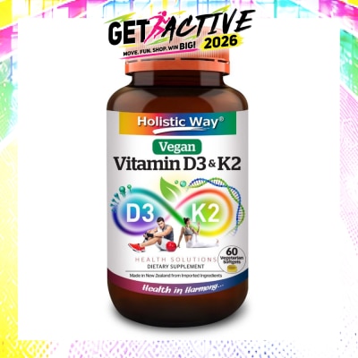 HOLISTIC WAY - Vitamin D3 & K2 Vegetarian Softgel (To Support Bone, Cardiovascular & Immune Health) 60s image