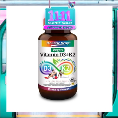HOLISTIC WAY Vitamin D3 & K2 Vegetarian Softgel (To Support Bone, Cardiovascular & Immune Health) 60s image