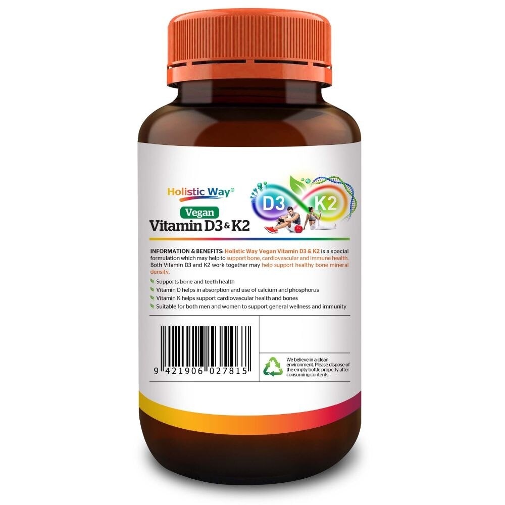 Vitamin D3 & K2 Vegetarian Softgel (To Support Bone, Cardiovascular & Immune Health) 60s