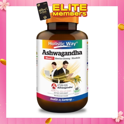 HOLISTIC WAY Ashwagandha Mood+ Vegetarian Capsule (To Increased Energy & Resistance To Stress) 60s