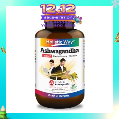 HOLISTIC WAY Ashwagandha Mood+ Vegetarian Capsule (To Increased Energy & Resistance To Stress) 60s