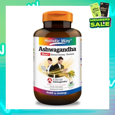 HOLISTIC WAY Ashwagandha Mood+ Vegetarian Capsule (To Increased Energy & Resistance To Stress) 60s