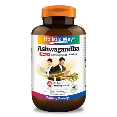 HOLISTIC WAY Ashwagandha Mood+ Vegetarian Capsule (To Increased Energy & Resistance To Stress) 60s