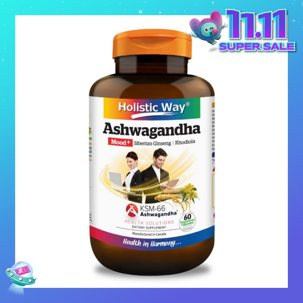 Ashwagandha Mood+ Vegetarian Capsule (To Increased Energy & Resistance To Stress) 60s