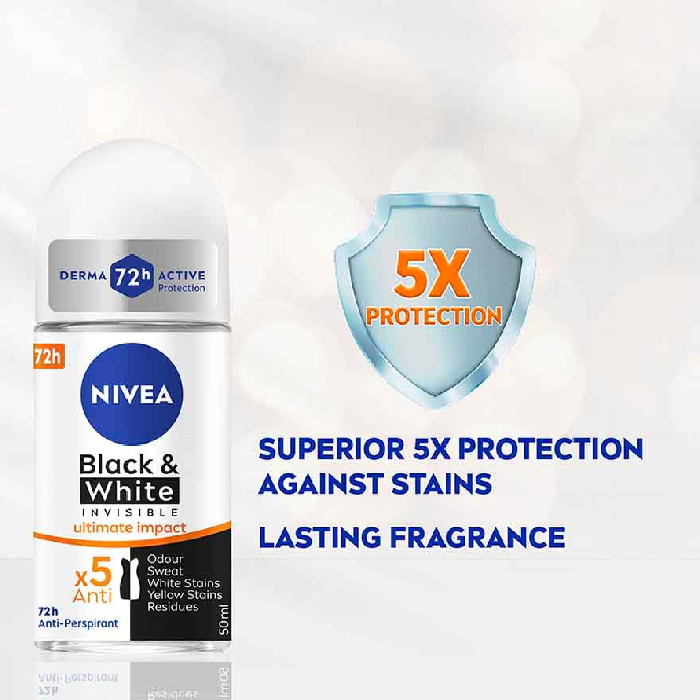 Deodorant Roll-on Invisible Black White (Clear)