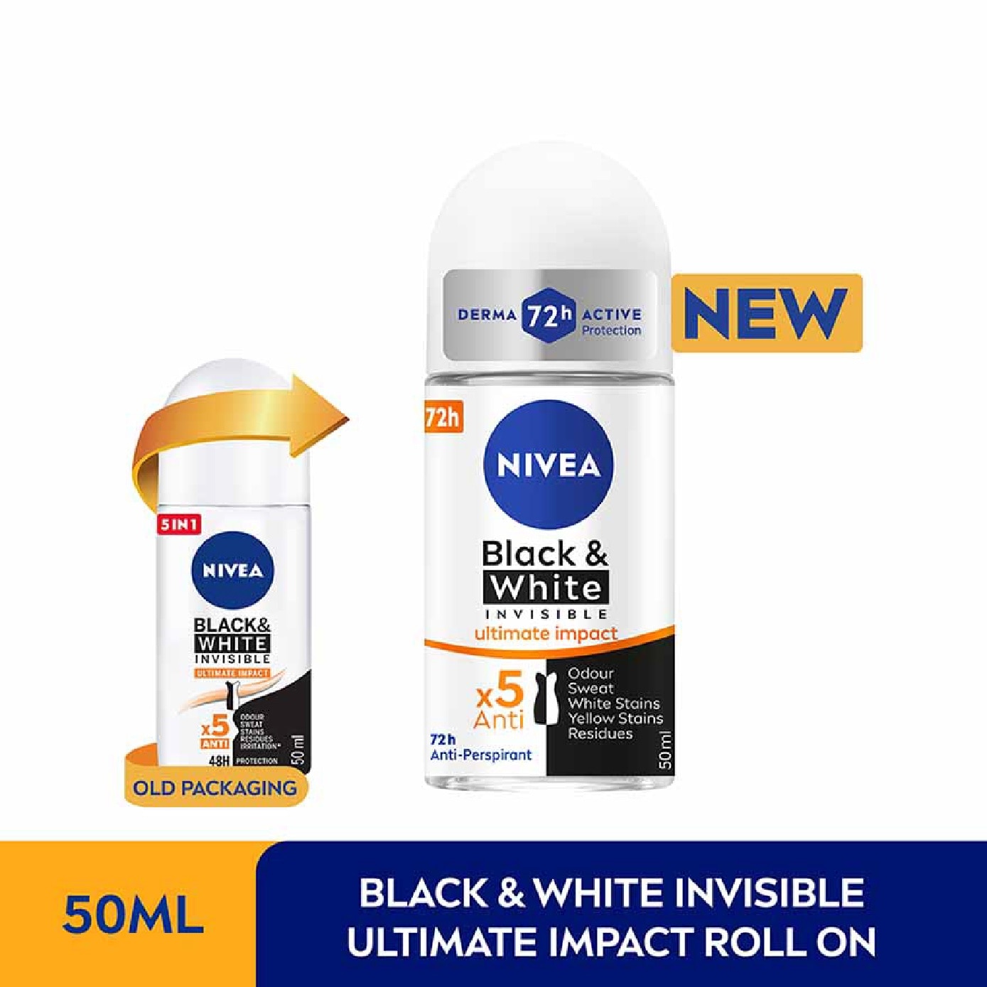 Deodorant Roll-on Invisible Black White (Clear)
