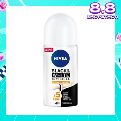 NIVEA Deodorant Roll-on Invisible Black White (Clear)