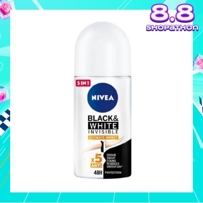 NIVEA Deodorant Roll-on Invisible Black White (Clear)