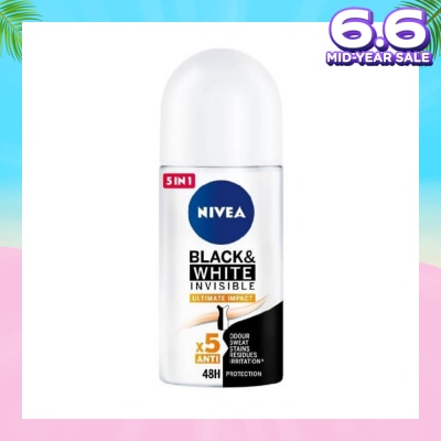 NIVEA Deodorant Roll-on Invisible Black White (Clear)