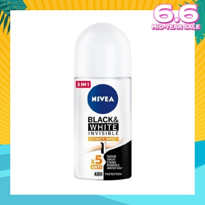 NIVEA Deodorant Roll-on Invisible Black White (Clear)