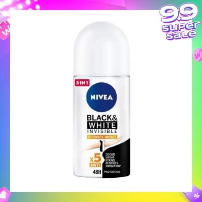 NIVEA Deodorant Roll-on Invisible Black White (Clear)