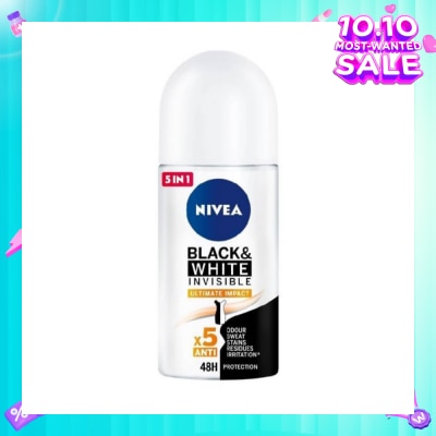 NIVEA Deodorant Roll-on Invisible Black White (Clear)