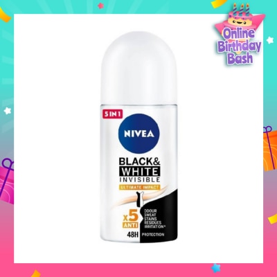 NIVEA Deodorant Roll-on Invisible Black White (Clear)