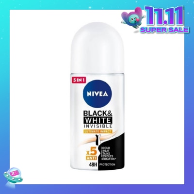 NIVEA Deodorant Roll-on Invisible Black White (Clear)